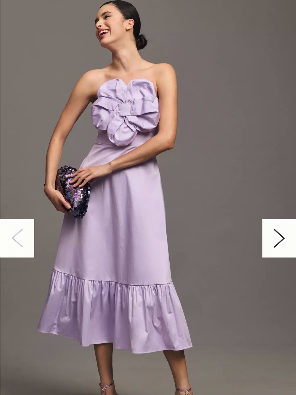 Hutch Strapless 3D Floral Maxi Dress